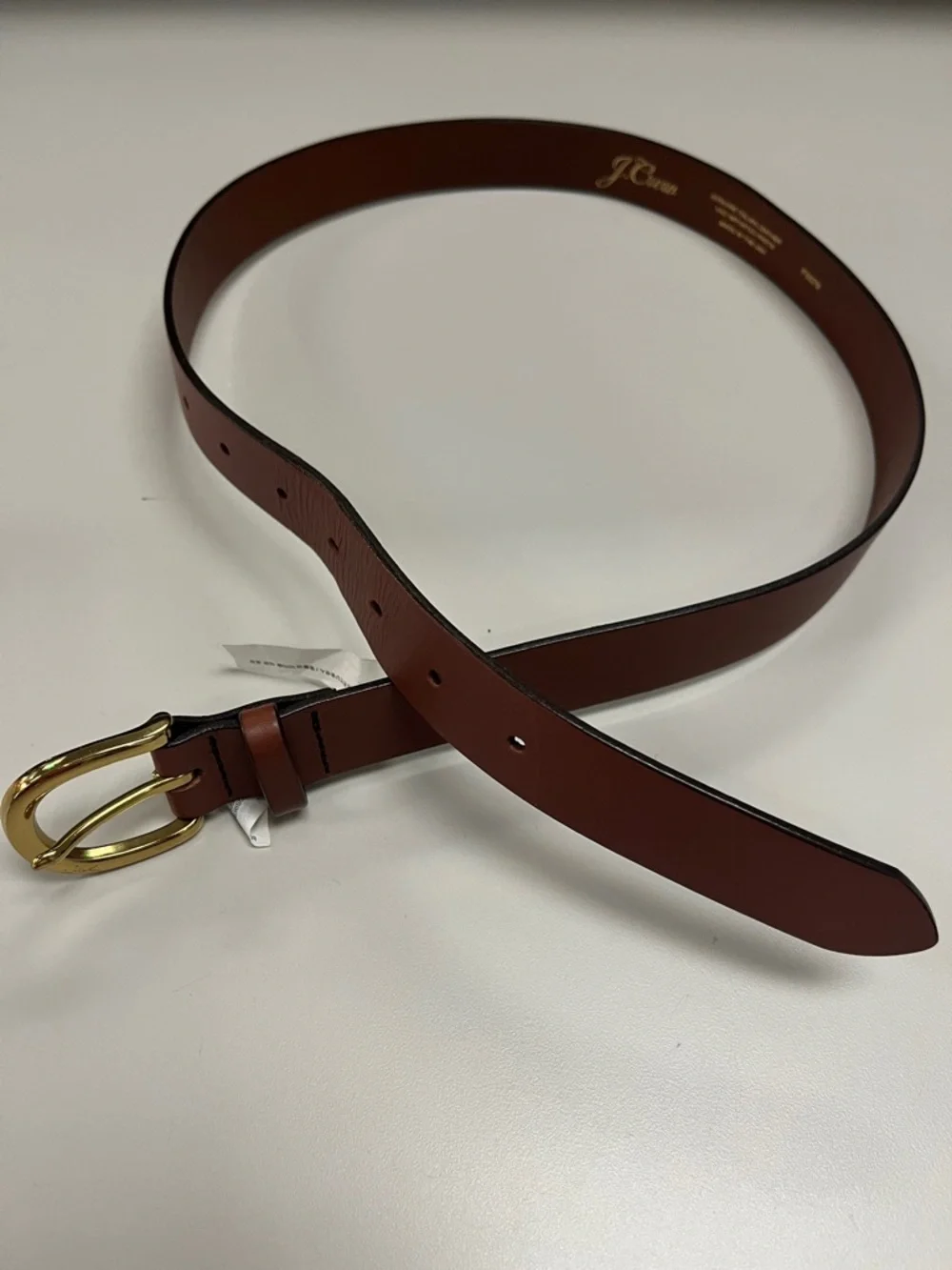 J. Crew Brown Leather Belt with Brass Buckle size small - Picture 1 of 11